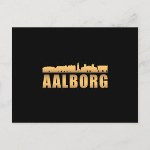 Cartão Postal Cidade de Aalborg Dinamarca Skyline Cityscape Funn