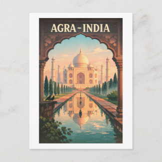 Cartão Postal Cidade de Agra, viagem retrô na Índia 2026