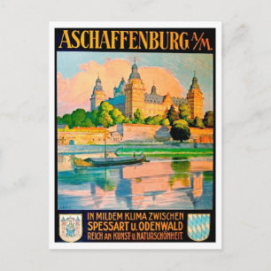 Cartão Postal Cidade de Aschaffenburg, Alemanha, Schloss Johanni