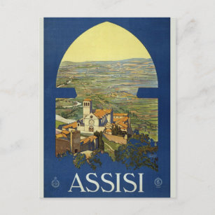 Cartão Postal Cidade de Assisi Itália Vintage