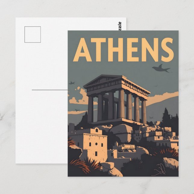 Cartão Postal Cidade de Atenas (Frente/Verso)