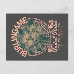 CARTÃO POSTAL CIDADE DE BURLINGAME CALIFÓRNIA - ÁRVORE DE EUCALY