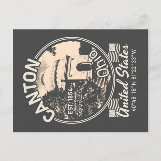 CARTÃO POSTAL CIDADE DE CANTON - OHIO VINTAGE (Frente)