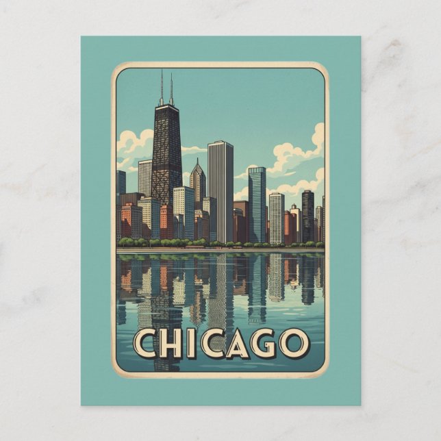 Cartão Postal cidade de Chicago (Frente)