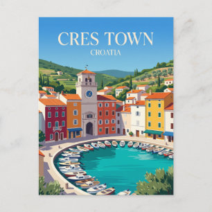 Cartão Postal Cidade de Cres Croácia