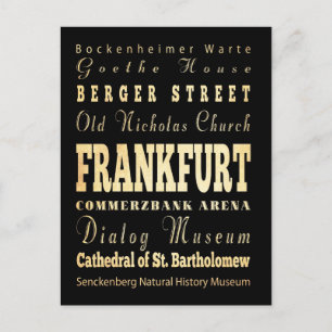 Cartão Postal Cidade de Frankfurt da Alemanha