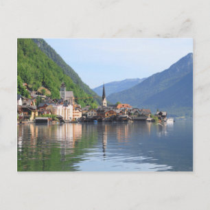 Cartão postal - cidade de Hallstatt e lago, Áustri