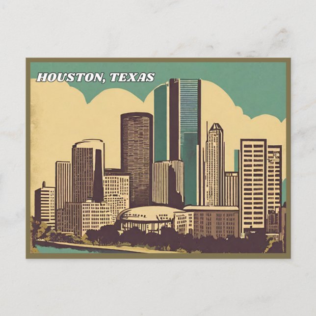 Cartão Postal Cidade de Houston, Texas (Frente)