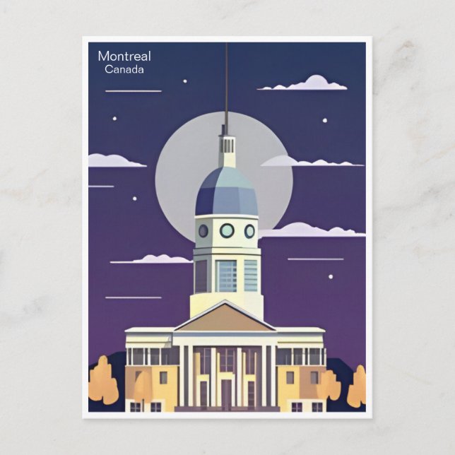 Cartão Postal Cidade de ilustração de turismo de safra de Montre (Frente)