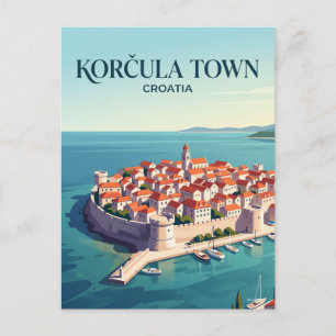 Cartão Postal Cidade de Korčula Croácia