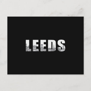 Cartão Postal Cidade de Leeds Cityscape Skyline Trip Engraçado I