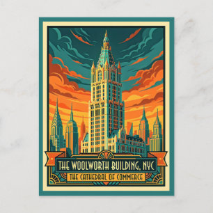 Cartão Postal Cidade de Nova York, Edifício Woolworth anos 1920