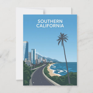 Cartão Postal Cidade de Praia do Sul da Califórnia