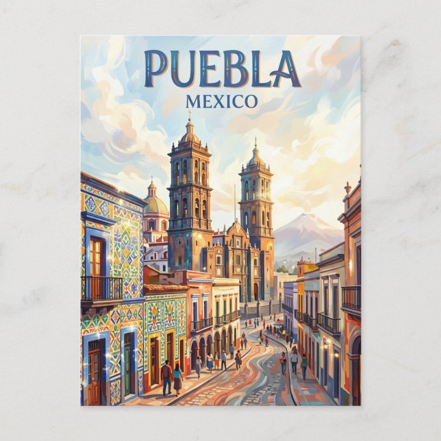 Cartão Postal Cidade de Puebla México (Frente)