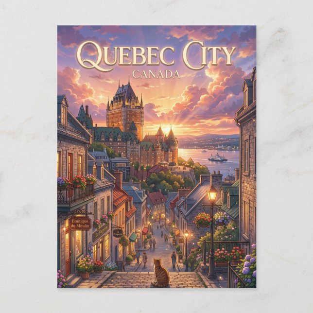 Cartão Postal Cidade de Quebec Canadá (Frente)