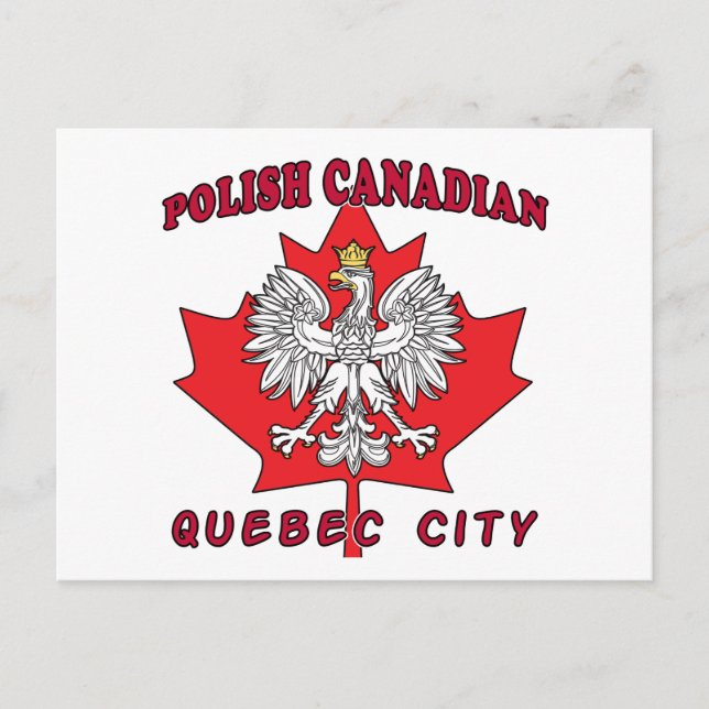 Cartão Postal Cidade de Quebec - Folha Polonesa (Frente)