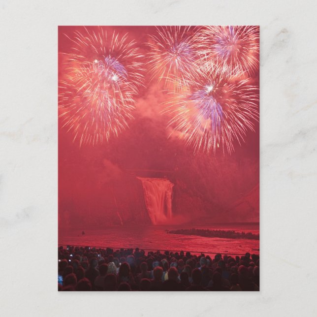 Cartão Postal Cidade de Quebec, Quebec, Canadá. Fogos de artifíc (Frente)