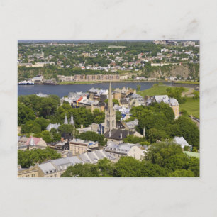 Cartão Postal Cidade de Quebec, Quebec, Canadá. Olhando para bai