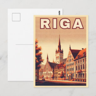 Cartão Postal Cidade de Riga, Letônia presentes vintage cultura