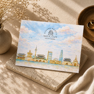 Cartão Postal Cidade de Seul Coreia do Sul Paisagem Urbana Aqua