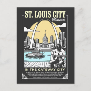 Cartão Postal Cidade de St. Louis Missouri na Gateway City