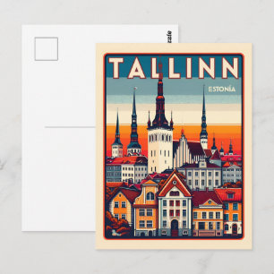 Cartão Postal Cidade de Tallinn viagem
