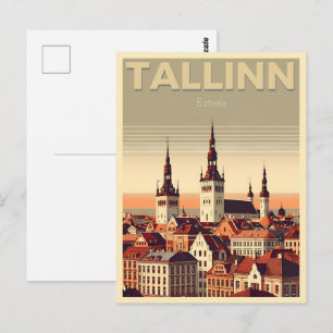 Cartão Postal Cidade de Tallinn viagem