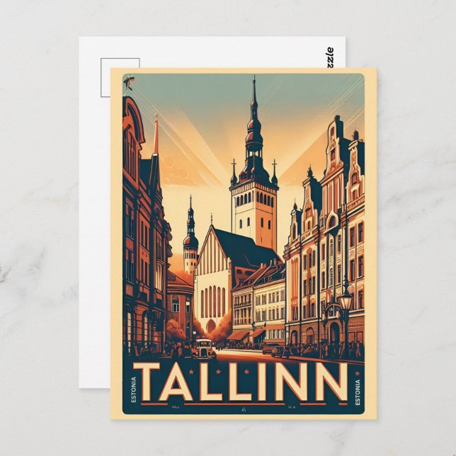 Cartão Postal Cidade de Tallinn viagem (Frente/Verso)