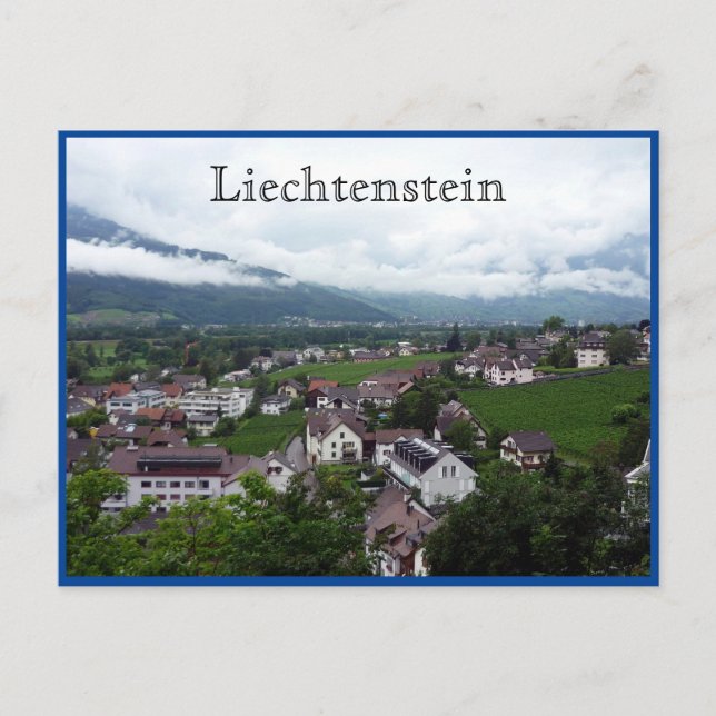 Cartão Postal cidade de vaduz liechtenstein (Frente)