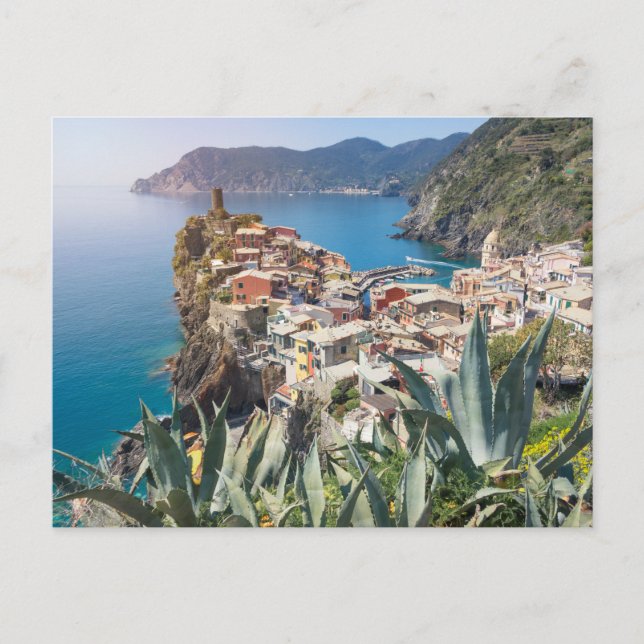 Cartão Postal Cidade de Vernazza no Cinque Terre (Frente)
