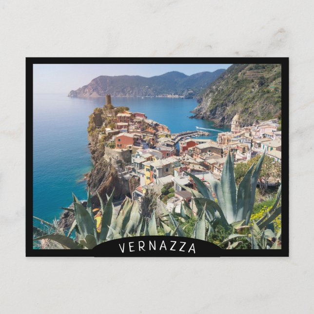 Cartão Postal Cidade de Vernazza no Cinque Terre (Frente)