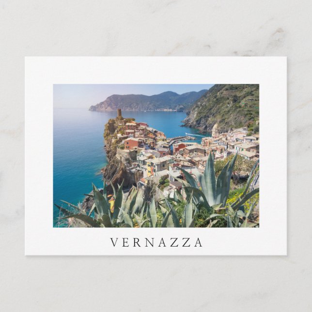 Cartão Postal Cidade de Vernazza no Cinque Terre (Frente)