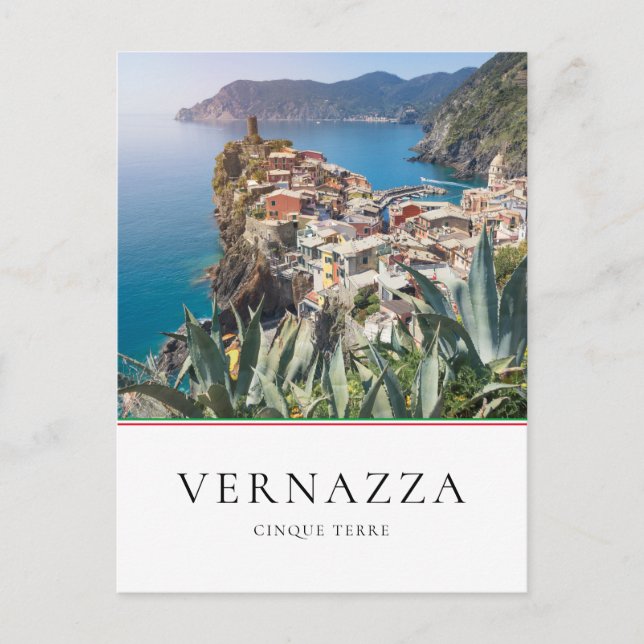 Cartão Postal Cidade de Vernazza no Cinque Terre, Itália (Frente)