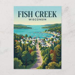 Cartão Postal Cidade de Wisconsin EUA