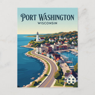 Cartão Postal Cidade de Wisconsin EUA