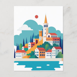 Cartão Postal Cidade dividida da Croácia