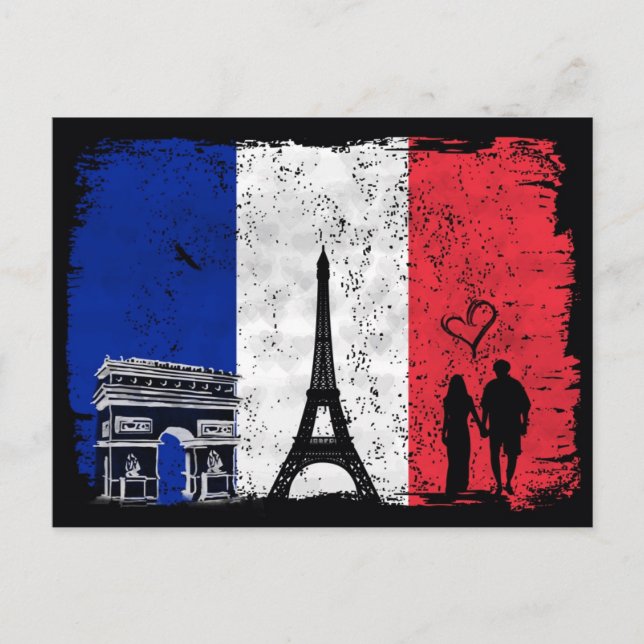 Cartão Postal Cidade do Amor de Paris (Frente)