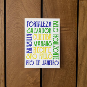 Cartão Postal Cidade do Brasil Nomes Rio de Janeiro São Paulo