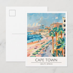 Cartão Postal Cidade do Cabo África do Sul Ilustração de Arte Vi