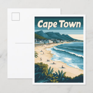 Cartão Postal Cidade do Cabo África do Sul Ilustração de Viagem 