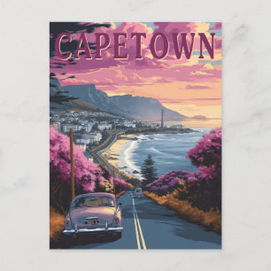 Cartão Postal Cidade do Cabo, África do Sul Viagem Antiga