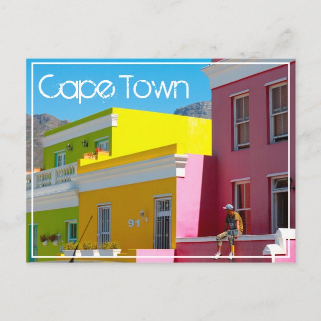 Cartão Postal Cidade do Cabo Bo-Kaap Cityscape África do Sul (Frente)