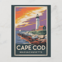 Cartão Postal Cidade do Cabo de Massachusetts Ilustração Viagem 