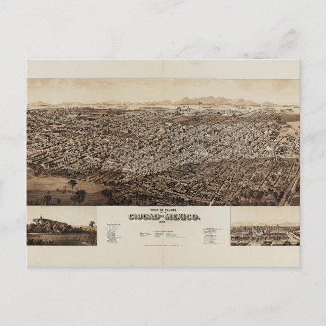 Cartão Postal Cidade do México, México (1890) (Frente)
