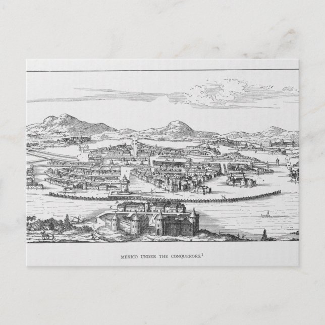 Cartão Postal Cidade do México sob o conquistador (Frente)