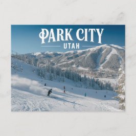 Cartão Postal Cidade do Parque Utah Diversão Esquiando Montanhas