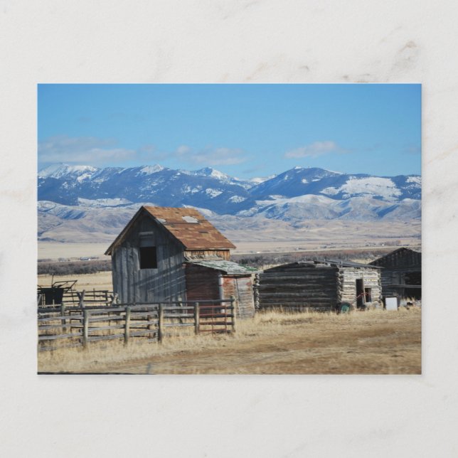 Cartão Postal Cidade Fantasma Cena de Montanha Neve (Frente)