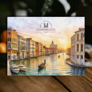 Cartão Postal Cidade Flutuante Cidade dos Canais Veneza Aqua