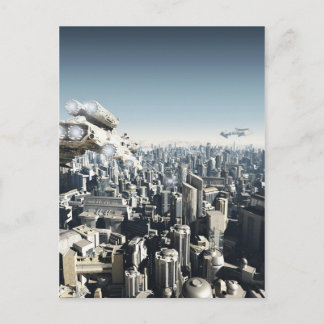 Cartão Postal Cidade futura sob ataque