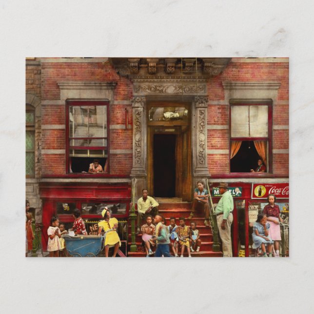 Cartão Postal Cidade - Harlem NY - Vida de reserva 1935 (Frente)